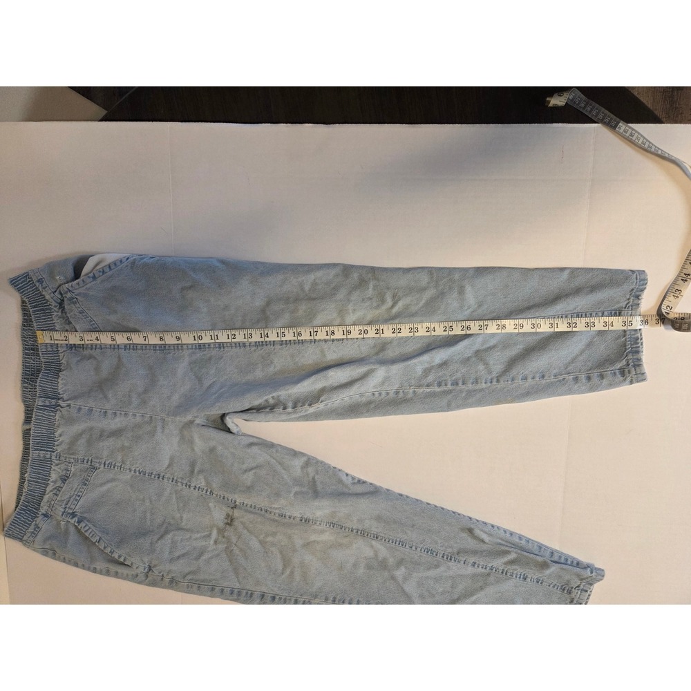 Vintage Chic Petite Womens Elastic Waist Denim Jeans Straight Leg Blue Size 16P - Picture 8 of 9